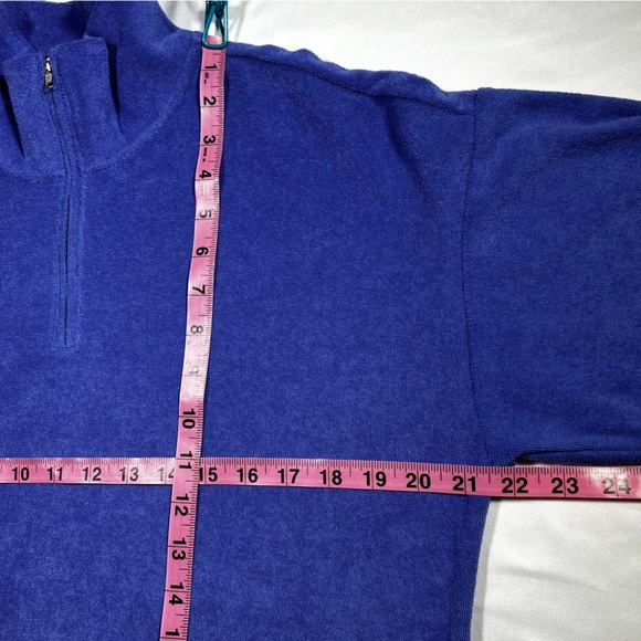 Peloton Terrycloth 1/4 Zip Pullover Cropped Oversized Swearshirt Size Small EUC - Picture 10 of 12